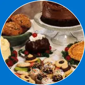 “Sweet desserts like cakes and pastries.”