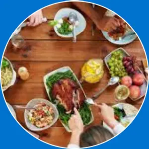 “Hearty family meals served for sharing.”