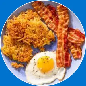 “Crispy golden hash browns.”