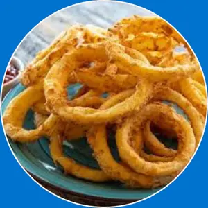 “Crispy fried onion rings.”