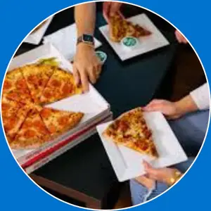 “Pizza Family Meal featuring a large pizza with fresh toppings, served with sides for a complete family dinner.”