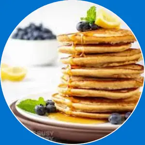 “Mini pancakes served as a side.”