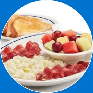 “Simple & Fit 2-Egg Breakfast featuring two eggs cooked to order with a side of fresh fruit or whole-grain toast for a healthy start.”