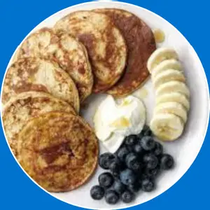 “High-protein pancakes made with wholesome ingredients.”