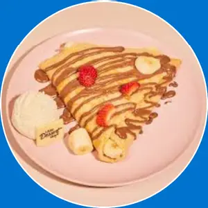“Crepe filled with strawberries and bananas.”